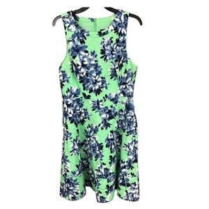 J. Crew Floral Mini Dress in Green and Blue